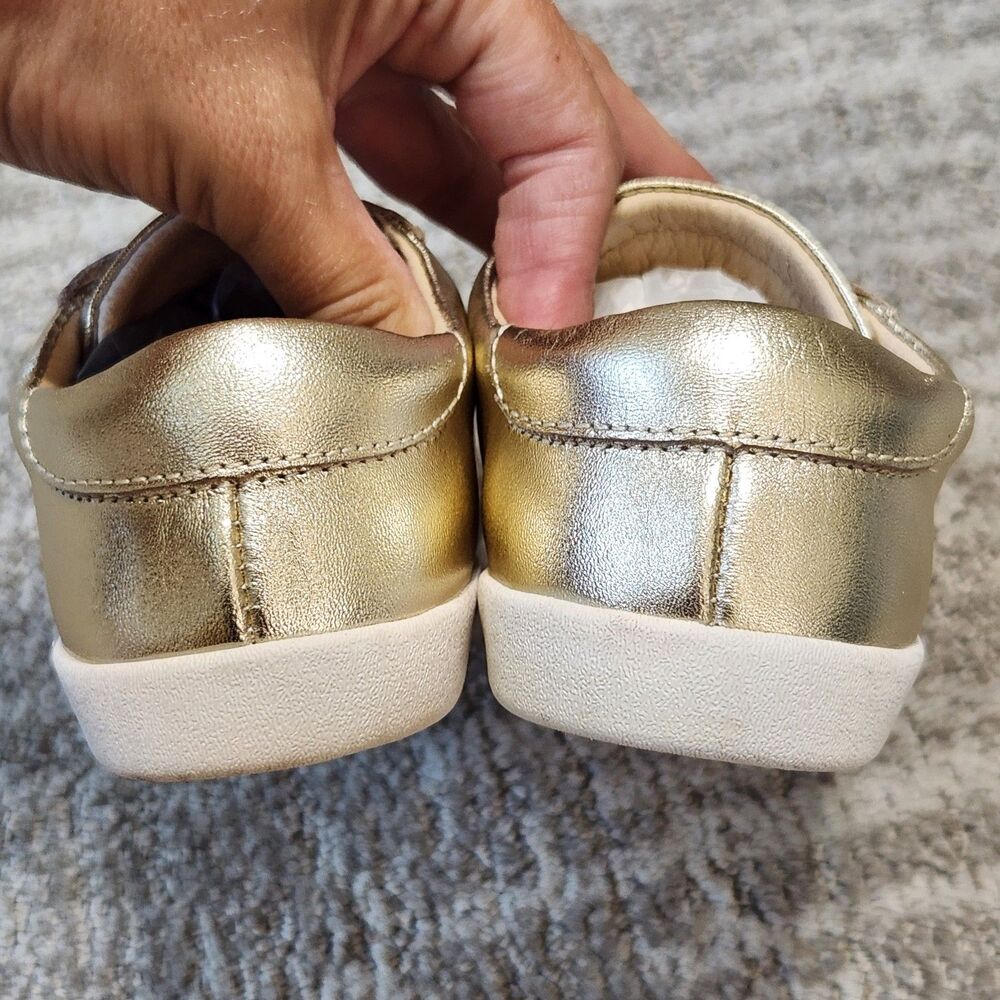 OLDSOLES girls metallic gold braided sneakers shoes size 28 EU or 11 US child - Picture 7 of 11